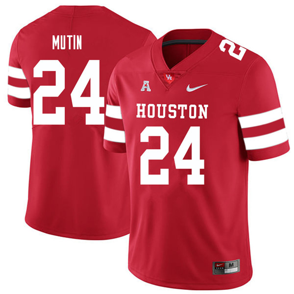 2018 Men #24 Donavan Mutin Houston Cougars College Football Jerseys Sale-Red